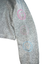 Vintage Havana girls cropped embroidered happy face sweatshirt L(14)