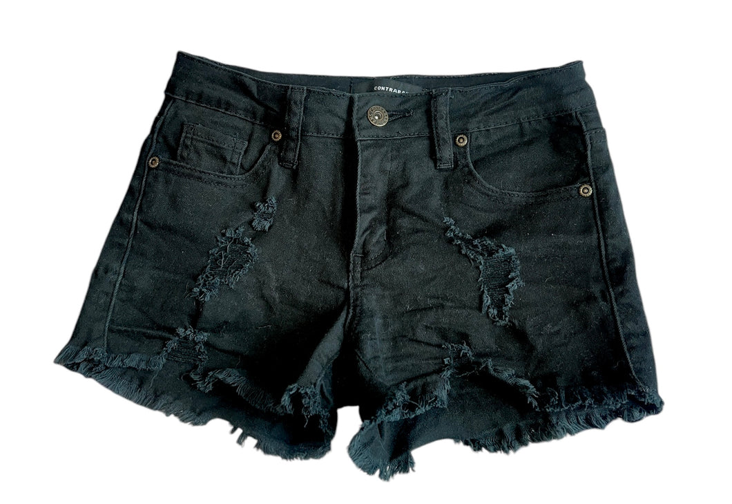 Contraband junior girls ripped cutoff jean shorts 1