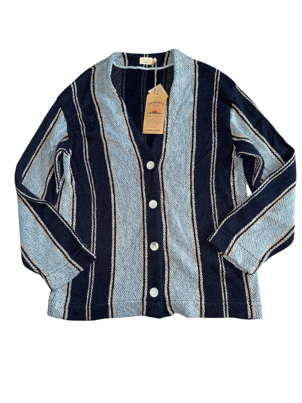 Faherty women’s Dockside cardigan in Tide Line Stripe XS/S NEW