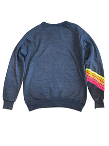 Aviator Nation women’s neon chevron stripe bolt cropped sweatshirt XS