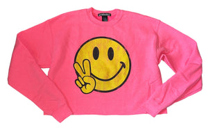 Prince Peter girls cropped happy peace graphic sweatshirt XL(14-16)