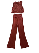 Free People Beach women’s 2pc Ruby cropped sweater tank & foldover pants set XS NEW