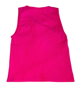 Suzette Collection girls snap henley cropped tank top S/M