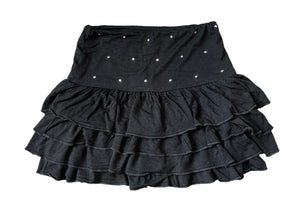 Random Hearts girls rhinestone ruffle mini skirt S(7-8 read measurements)