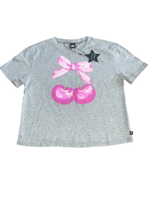 Pixie Lane girls cherry bow boxy cropped tee 14 NEW