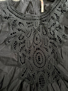 Free People women’s Bardot crochet puff sleeve blouse XS