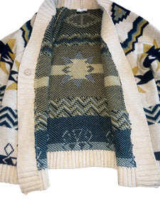 Sfizio Studio women’s sweater cardigan with ethnic motifs M