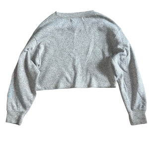 Vintage Havana girls cropped embroidered happy face sweatshirt L(14)