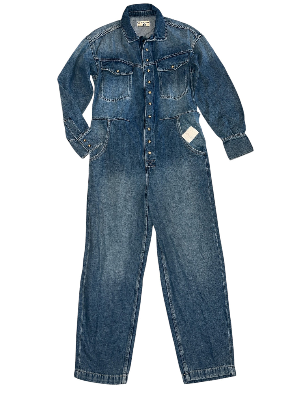 Free People We The Free Townes denim jumpsuit in High Noon XS