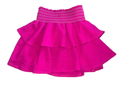 Pixie Lane girls smocked tiered ruffle mini skirt 8