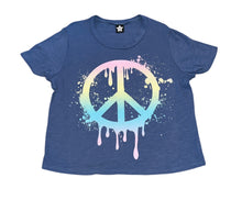 Pixie Lane girls burnout splatter peace sign tee 9-10