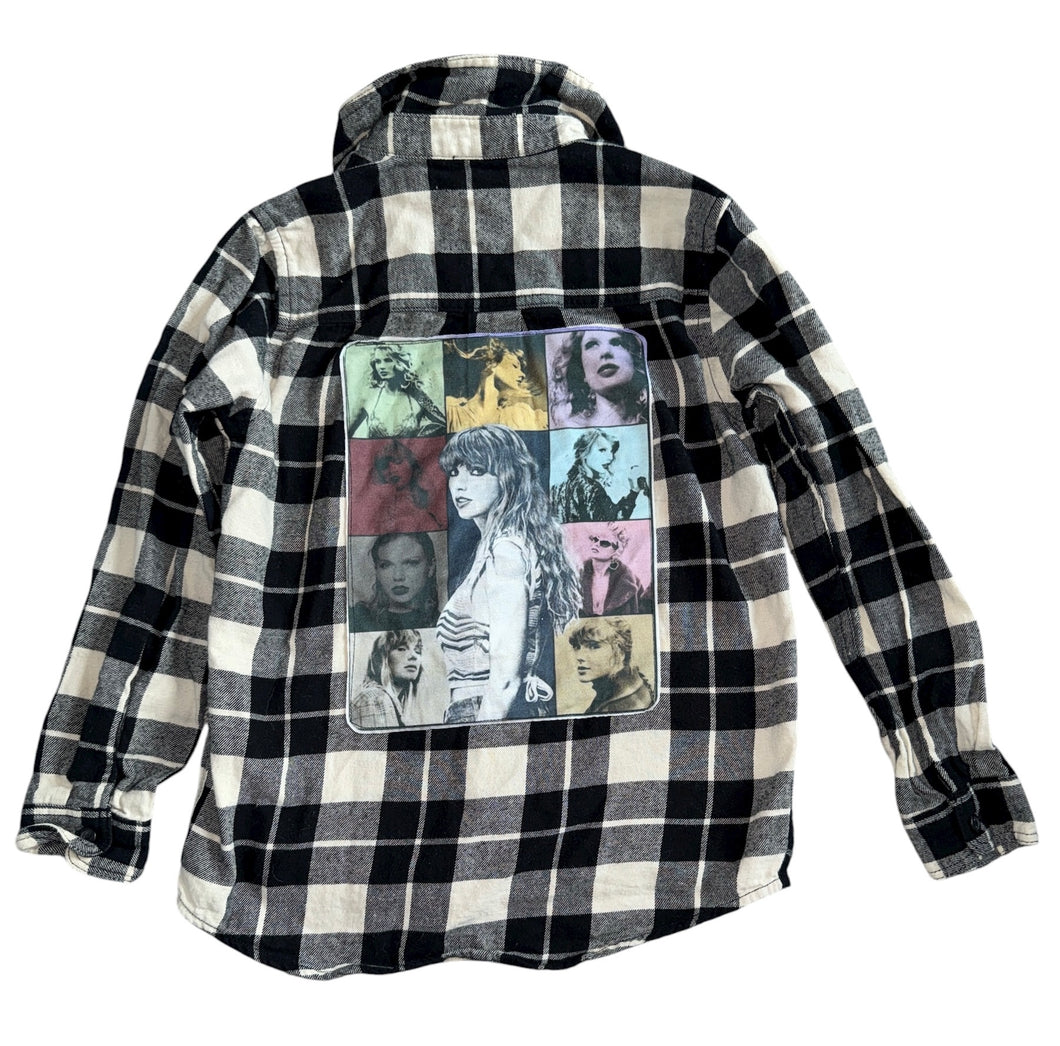 Unbranded girls Taylor Swift graphic flannel shirt (no size, 7/8 read measurements)