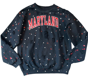 Gildan big girls distressed Maryland splatter sweatshirt XL(16)