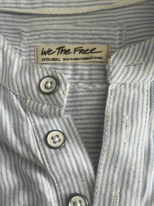 We The Free by Free People women’s pinstripe raw edge top XS