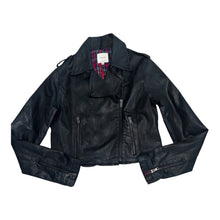 Hidden Jeans women’s cropped faux leather moto jacket M