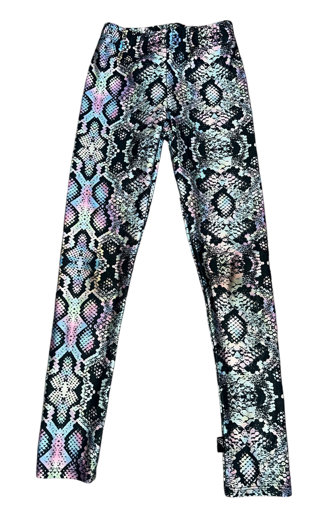 Pixie Lane girls snake print high shine leggings 6