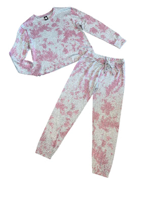 Pixie Lane girls 2pc hacci knit tie dye pants set 9-10