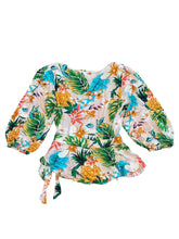 Skies Are Blue women’s tropical print wraparound blouse XS