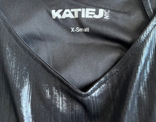 Katie J NYC juniors Allison metallic black cropped tank top XS