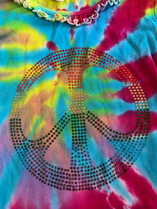 Kavio girls rhinestone peace sign dress 6x