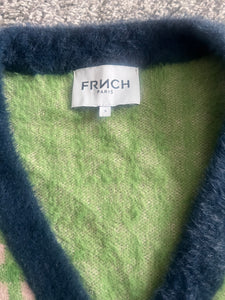 Anthropologie Frnch Paris women’s checkered sweater cardigan S