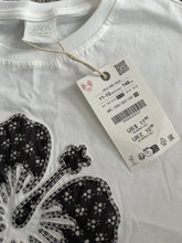 Zara girls embroidered flower cropped boxy tee 11-12 NEW
