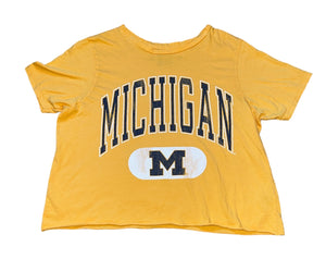RetroBrand women’s cropped boxy University of Michigan tee L