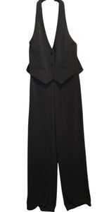 Alice + Olivia women’s Robin split wide leg halter jumpsuit sz 0 NEW