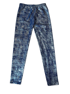 Dori Creations girls metallic denim print leggings 8-10