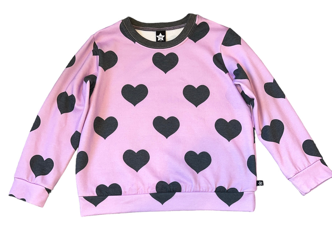 Pixie Lane girls french terry heart print sweatshirt 9-10