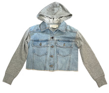 Treasure & Bond girls fleece and denim cropped jacket M(8-10)