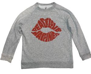 Lauren Moshi girls Peace Love Happiness lips graphic sweatshirt 8