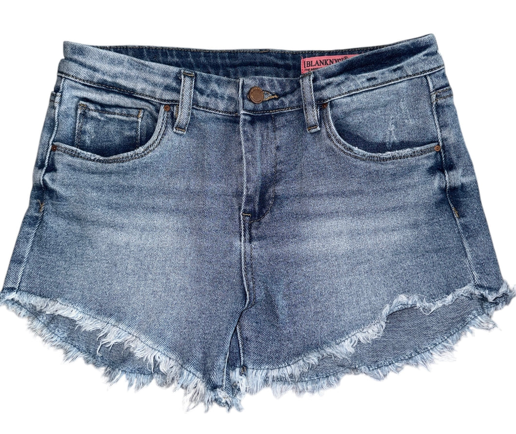 Blank NYC girls Mini Lenox high rise cutoff jean shorts 14