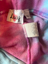 Lucy girls tie dye terry cloth drawstring shorts L(14)