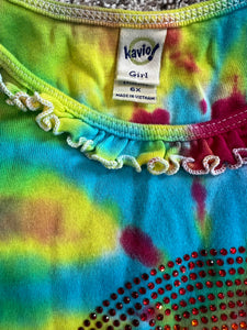 Kavio girls rhinestone peace sign dress 6x