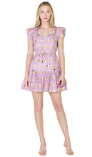 Oliphant women’s metallic floral cinched mini dress XS