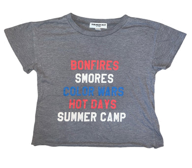 Suburban Riot girls Bonfire Smores Color Wars Hot Days Summer Camp tee M(10-12)