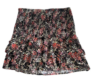 Aqua women’s floral smocked mini skirt XL