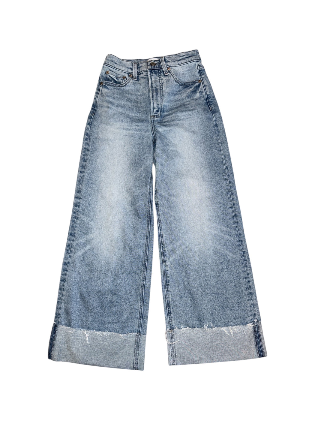 Pistola women’s Lana wide leg cuffed jeans 25