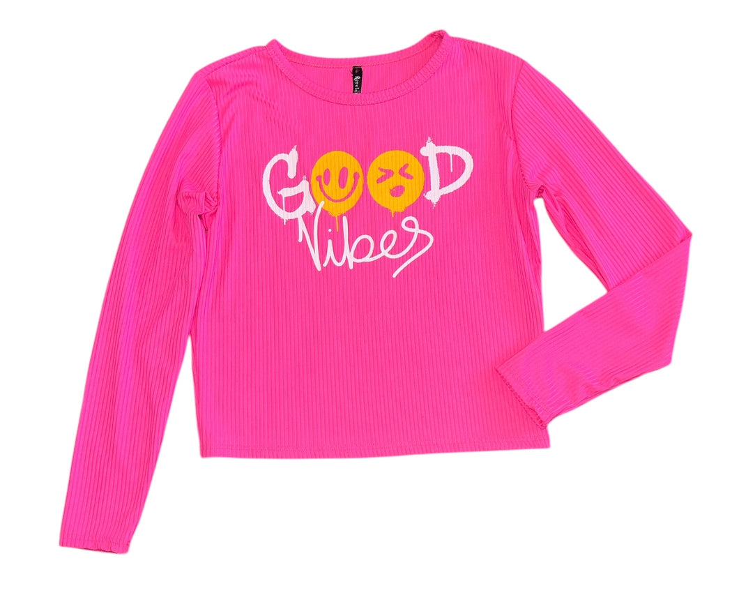 Revelation girls Good Vibes cropped top M(10-12)