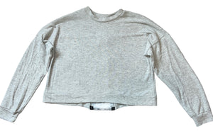 Tru Luv girls cropped cozy knit zip back sweater 14