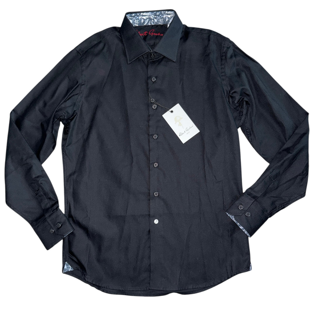 Robert Graham boys Joy flip collar dress shirt L(16) NEW