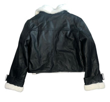 Vintage Havana girls faux leather and fur moto jacket L(14)