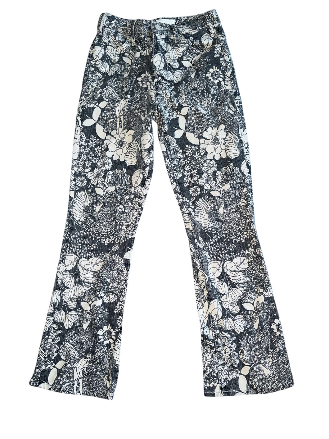 Mother Superior women’s Hustler ankle flare jeans in The Devil May Care French Fairytale floral 25