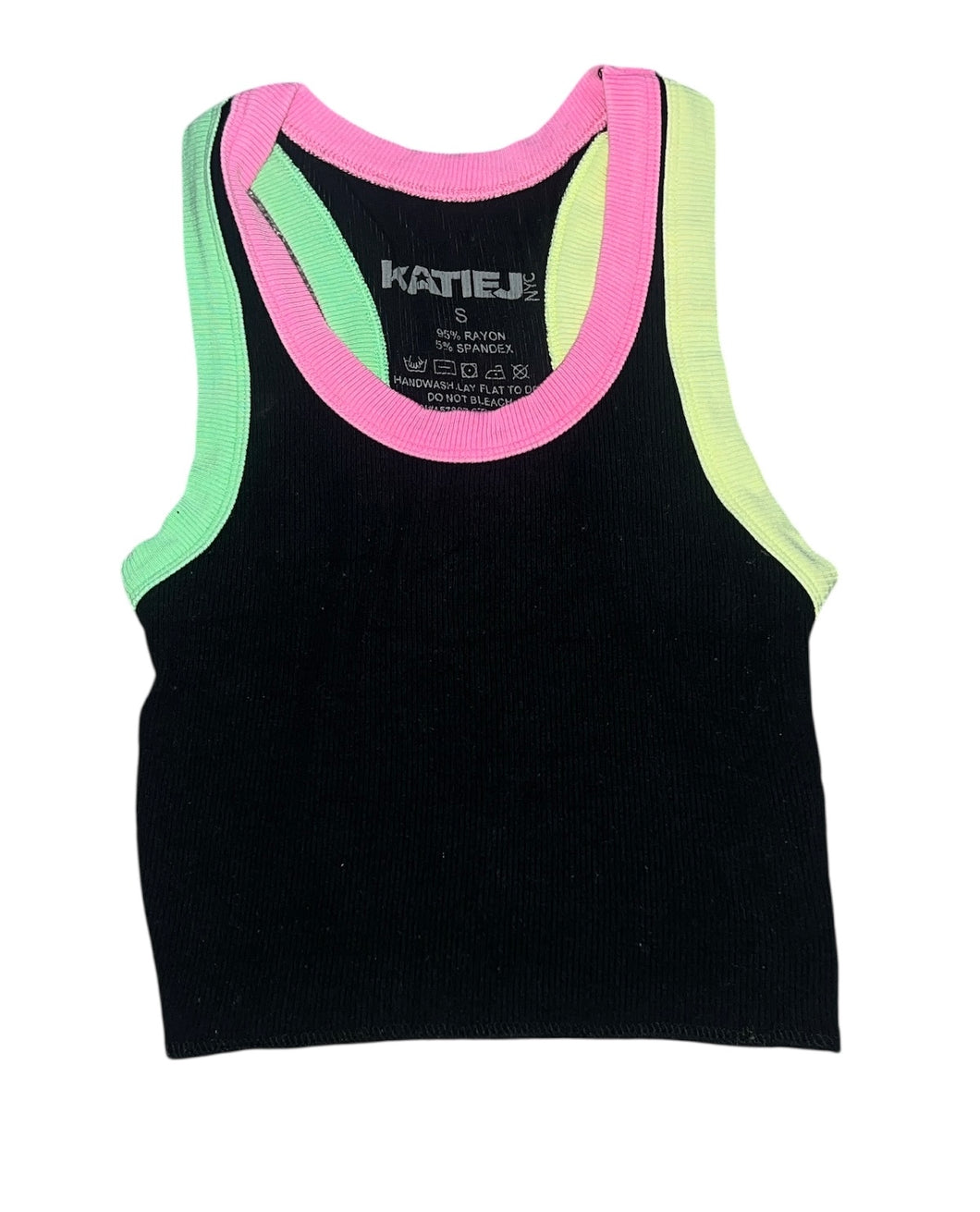 Katie J NYC Livi tween girls ribbed cropped racerback tank S(7-8)