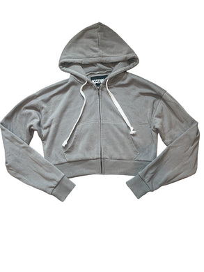Katie J NYC junior cropped Dylan zip hoodie sweatshirt XS