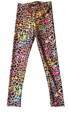 Pixie Lane girls leopard splatter high shine leggings 7