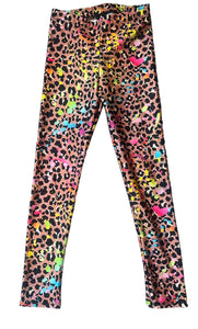 Pixie Lane girls leopard splatter high shine leggings 7
