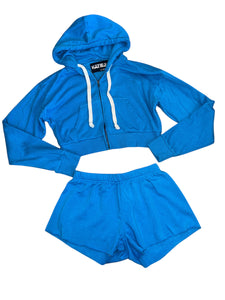 Katie J NYC juniors 3pc Dylan set (cropped hoodie,shorts,joggers) XS