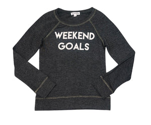 Ten Sixty Sherman Girls Weekend Goals knit raglan top S(7-8)